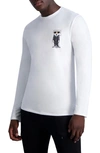 Karl Lagerfeld Small Kocktail Karl Long Sleeve Graphic Tee In White