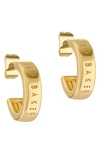 Ted Baker Helanna Nano Logo Huggie Hoop Earrings In Gold Tone