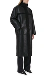 Apparis Tilly Reversible Faux Shearling Long Coat In Noir