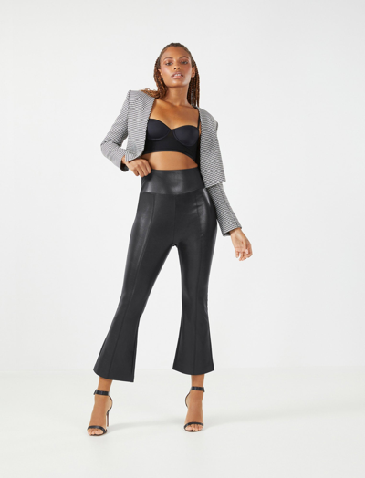 Bcbgmaxazria Allegra Faux Leather Flare Pant In Black Beauty