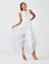 Bcbgmaxazria Women's Andi Asymmetric Lace & Tulle Maxi Dress In Off White