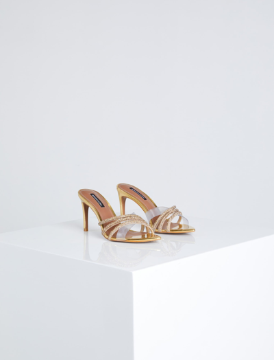 Bcbgmaxazria Women's Delanie Slide Women's Shoes In Clear Gold