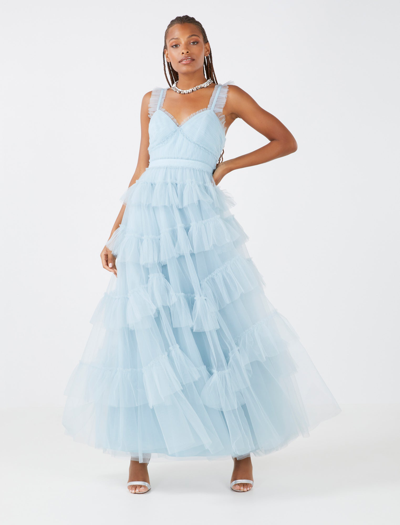 Bcbgmaxazria Eve Ruffled Gown In Haze | ModeSens
