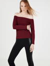 BCBGMAXAZRIA RIBBED OFF-THE-SHOULDER TOP