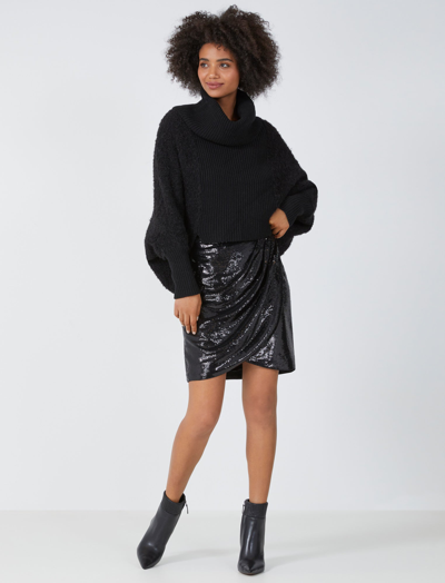 Bcbgmaxazria Sequined Mini Skirt In Black