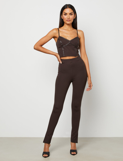 Bcbgmaxazria Split Hem Skinny Pant In Coffee Bean