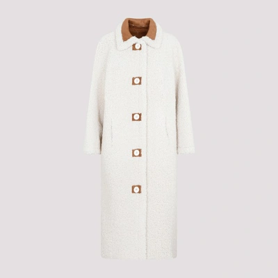 Stand Studio Button-up Faux-fur Coat In White