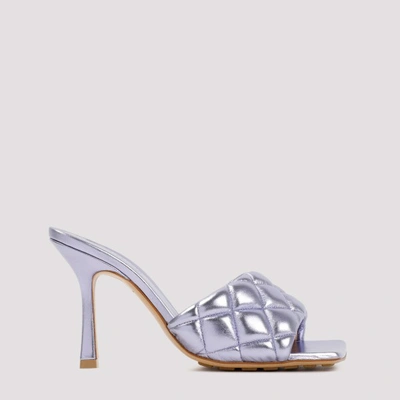 Bottega Veneta Matelassé Laminated Nappa Leather Mules In Purple