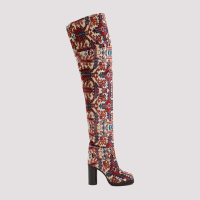 Isabel Marant Lurna Patterned-jacquard Boots In Mu Multicolor