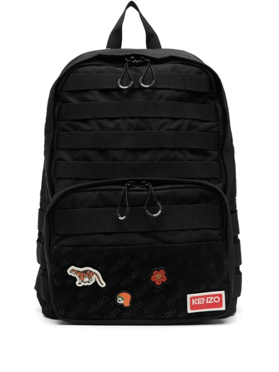 Kenzo Jungle Patch Backpack In Black