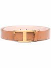 Tod's Timeless T Reversible Leather Belt In Brown