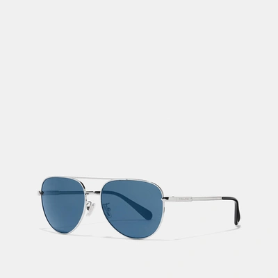 Coach Cooper Pilot Sunglasses In Blue