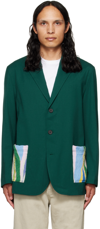 A PERSONAL NOTE 73 GREEN NOTCHED LAPEL BLAZER