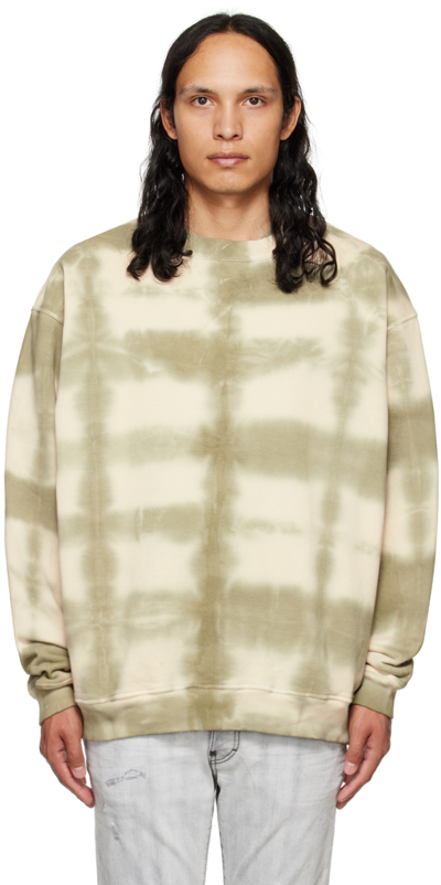 Alchemist Beige & Green Laundry Lab Sweatshirt In Bone Tie Dye