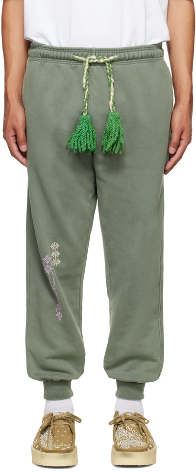 Adish Green Garment Dyed Lounge Pants