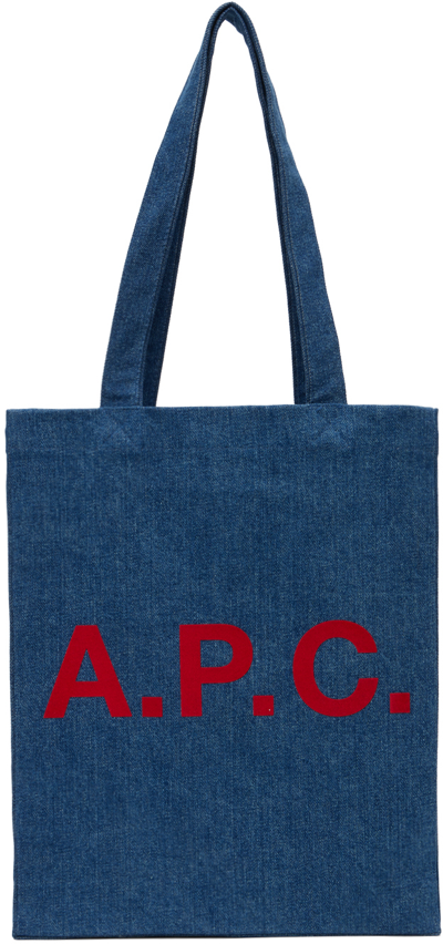 Apc Blue Lou Tote In Washed Indigo