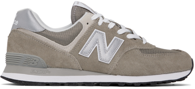 New Balance Gray 574 Core Sneakers In Grey/white