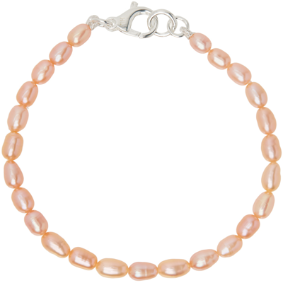 Hatton Labs Pink Freshwater Teardrop Pearl Bracelet In Silver