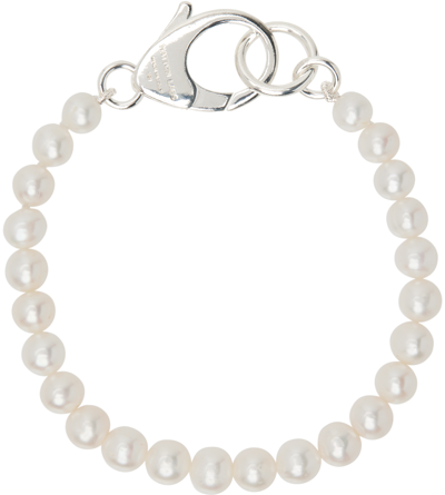 Hatton Labs Men's Pebbles Sterling Silver & Pearl Bracelet In White