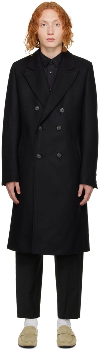 Hugo Black Miroy Coat In 001 Black