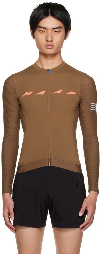 Maap Brown Evade Pro Base Long Sleeve T-shirt In Otter