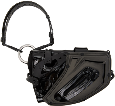 Innerraum Black Shiny Wristlet Phone Bag Bracelet In Recycled Anthracite