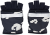 UNDERCOVER NAVY GRAPHIC PRINT GLOVES