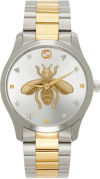 GUCCI SILVER & GOLD BEE G-TIMELESS WATCH