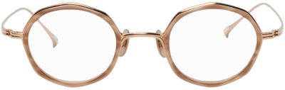 Yuichi Toyama Rose Gold F.brandt Glasses In Rose Gold/brown