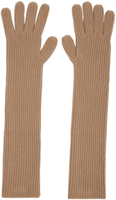 Loulou Studio Milos Cashmere Mittens In Camel In Brown
