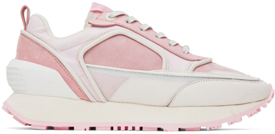 Balmain Racer Panelled Lace-up Sneakers In Pink
