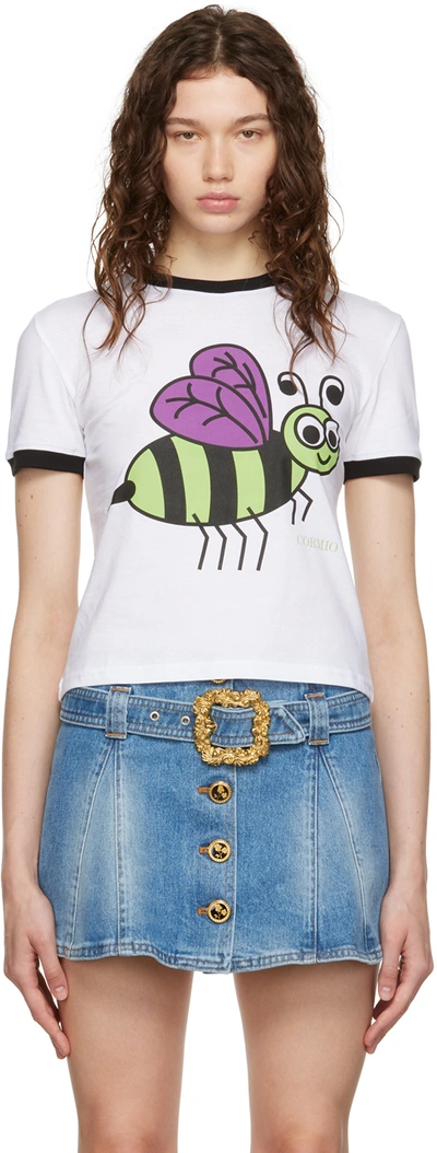 Cormio White 'busy As A Bee' T-shirt In Multi-colored