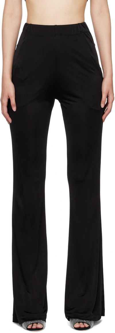 Atlein Sustainable Ocean Jersey Wide Leg Jogging Pants In C0114 Black