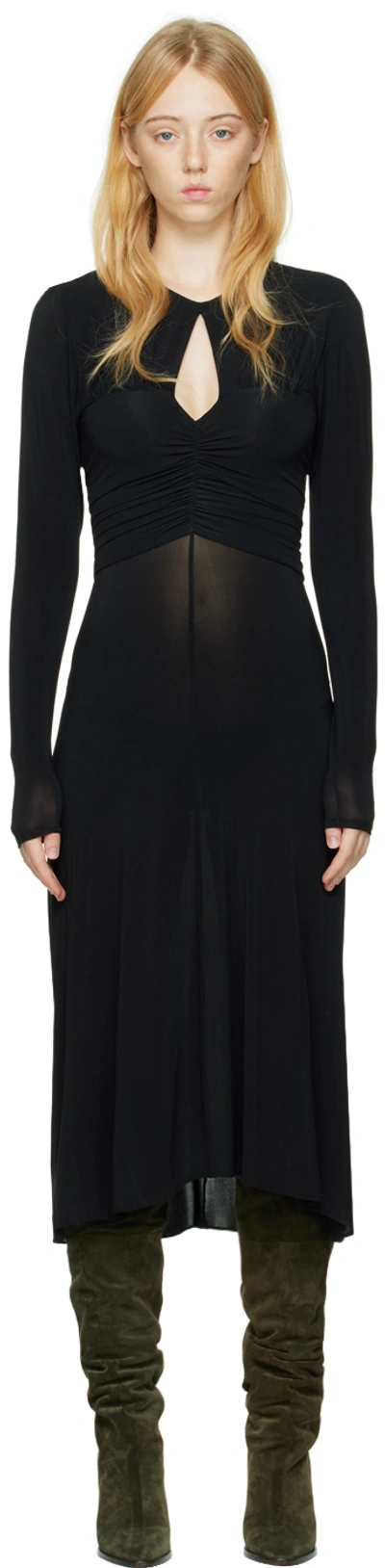 Isabel Marant Black Jinelima Midi Dress In 01bk Black