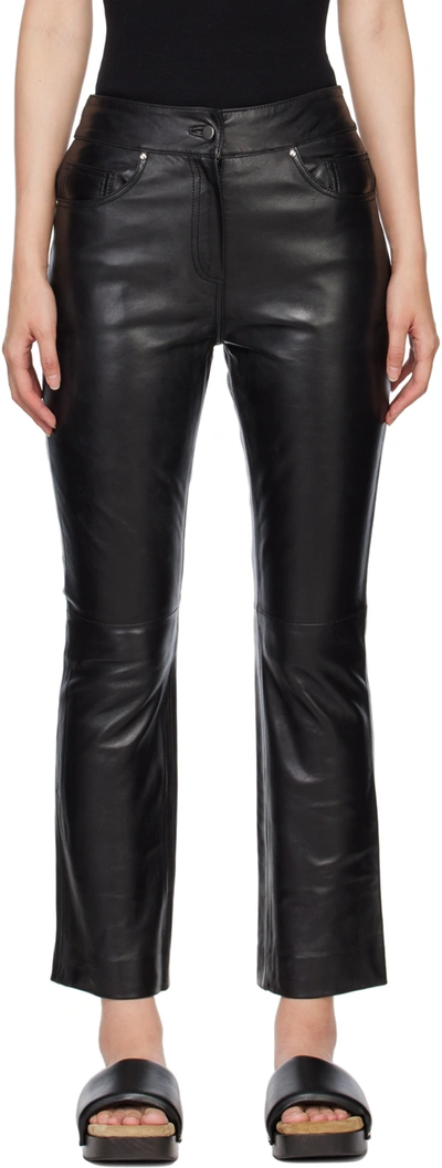 Stand Studio Black Avery Leather Trousers