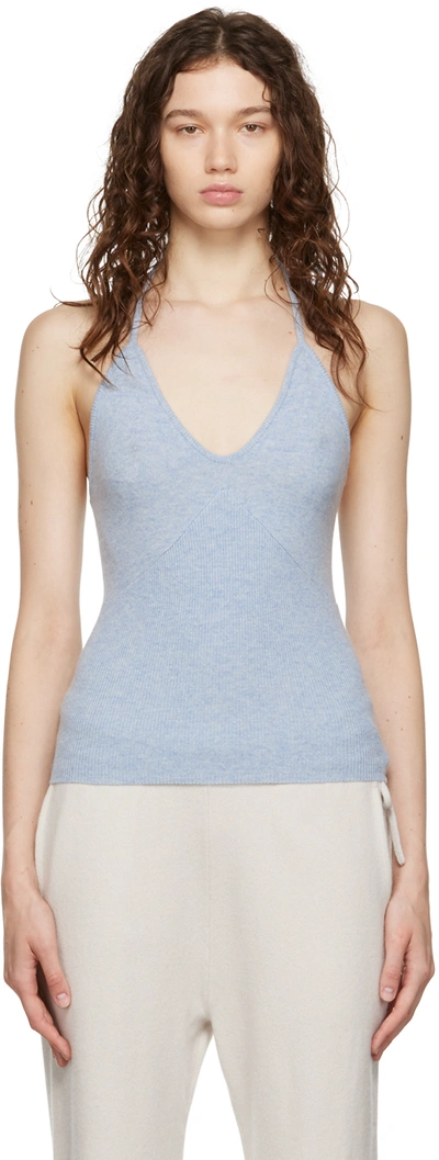 Extreme Cashmere Costa Knitted Cashmere Blend Tank Top In Blue
