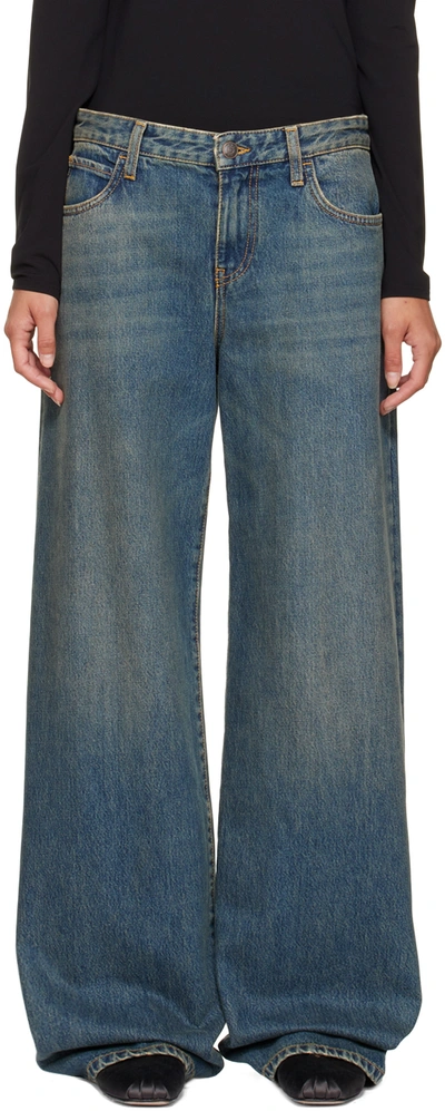The Row 'eglitta' Mid Rise Straight Leg Denim Jeans In Blue