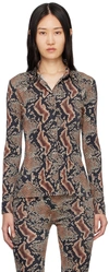 Atlein Black Snake Print Shirt In C0924 Snake Print Na