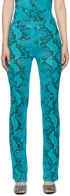 Atlein Blue Snake Print Trousers In C0923 Snake Print Tu