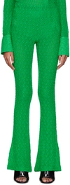 Song For The Mute Green Slim Flared Trousers In Grn Green