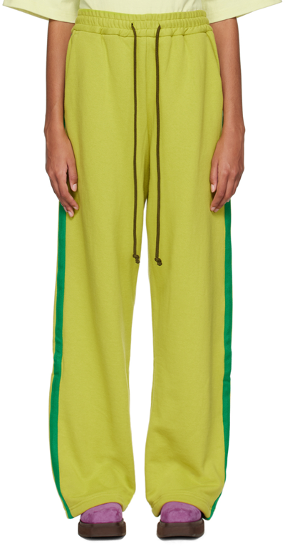 Song For The Mute Green Side Tape Lounge Pants In Lme Lime