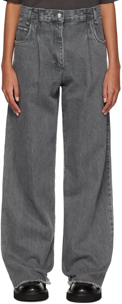 Song For The Mute Gray Boyfriend Jeans In Gry Grey