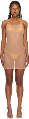 Binya Ssense Exclusive Beige Minidress In Boo