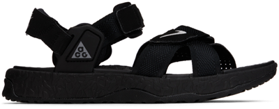 Nike Black Acg Air Deshutz+ Sandals In Black/grey Fog-black