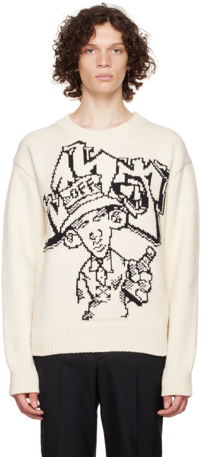 Off-white Men's Graff Freest Chunky Knit Sweater In White