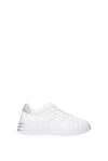 Hogan Leather Sneakers With Glittered Patch In White