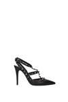 Valentino So Noir 100 Studded Leather Courts In Black