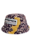 Aries Fleur Fleece Bucket Hat In Mb Multi/ Black