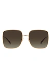 Jimmy Choo Aliana 59mm Square Sunglasses In Gold/brown Gradient