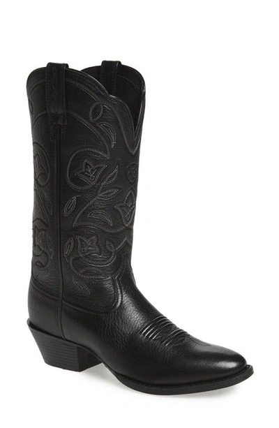 Ariat Heritage Western R-toe Boot In Black Leather